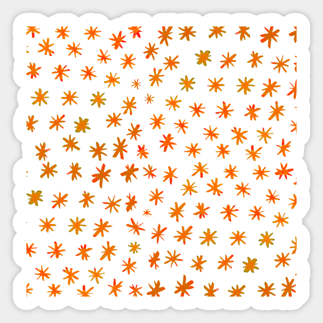 Watercolor stars - orange Sticker by wackapacka